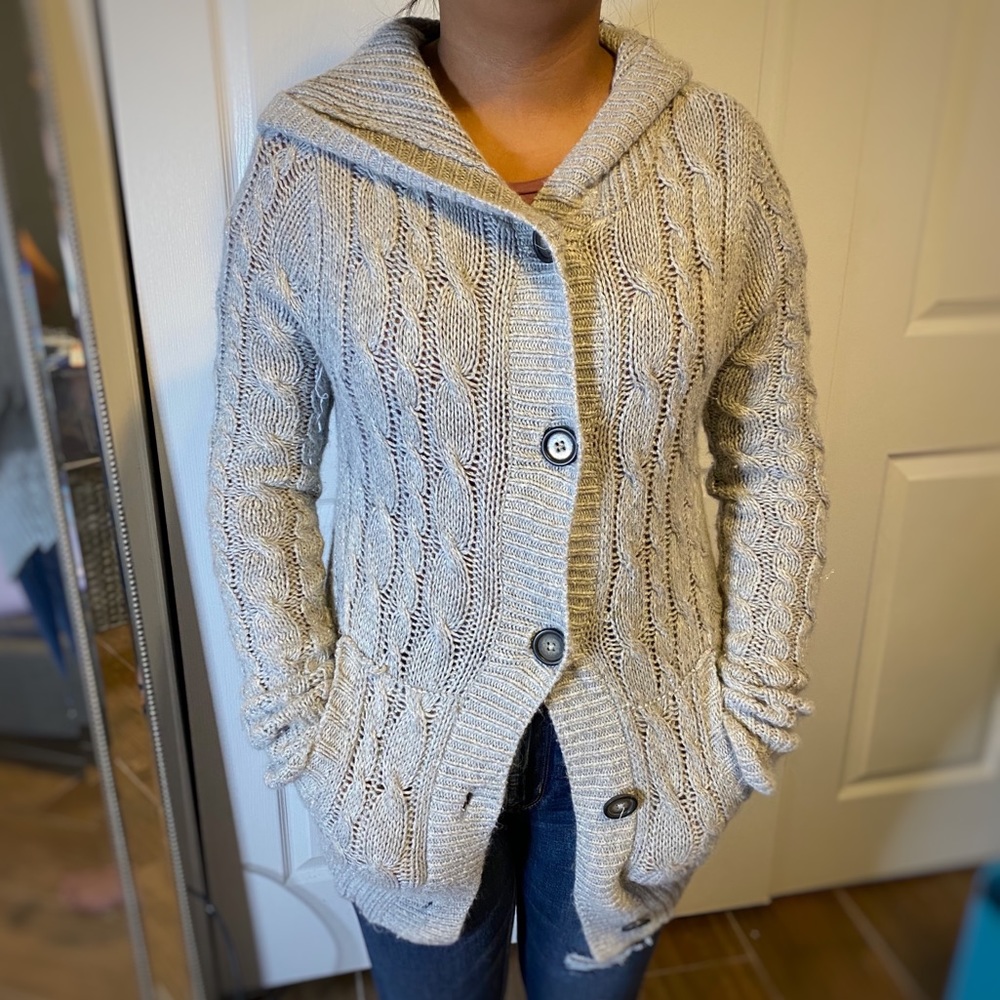 Aeropostale Glitter Grey Knit Sweater